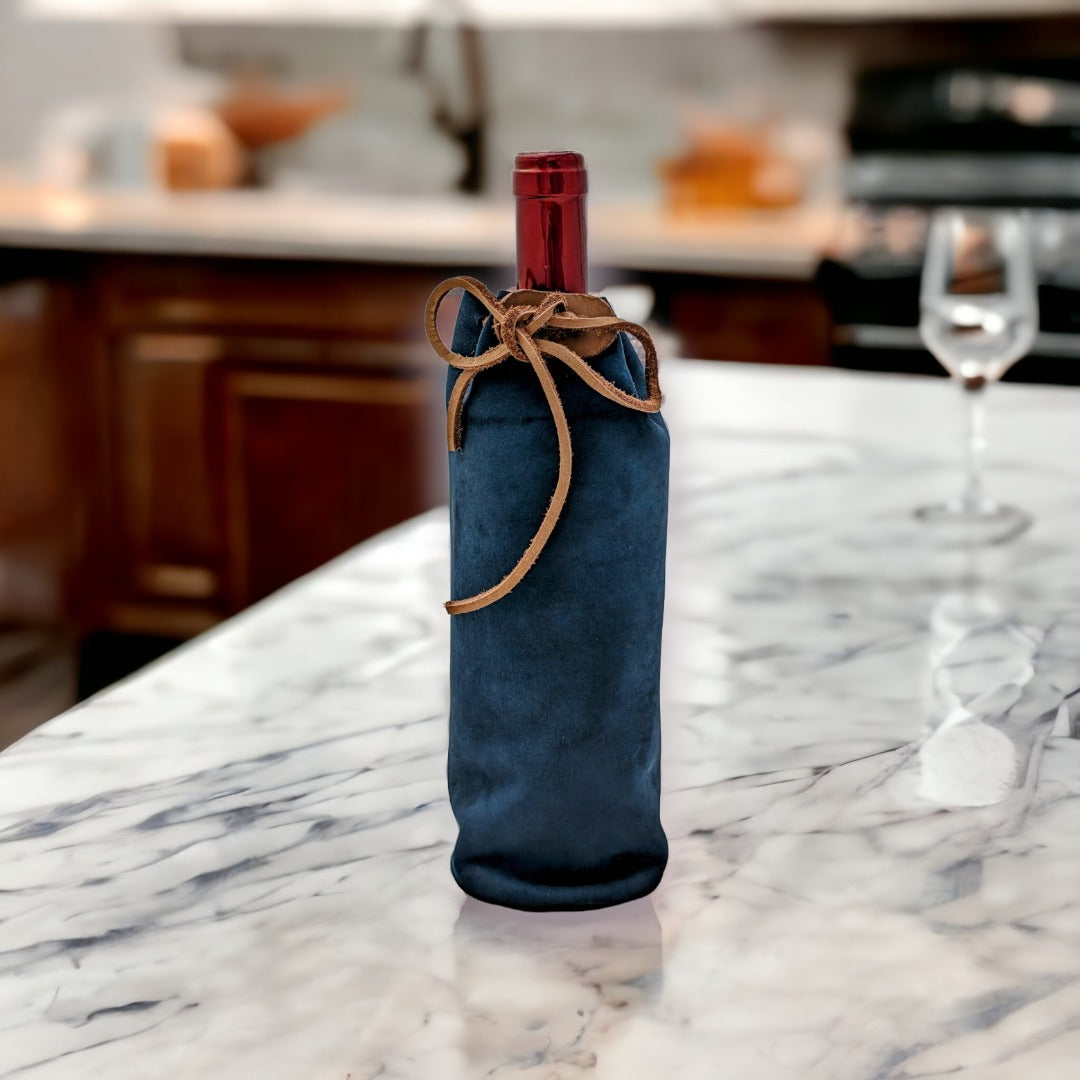 Sac cadeau en cuir pour bouteille de vin