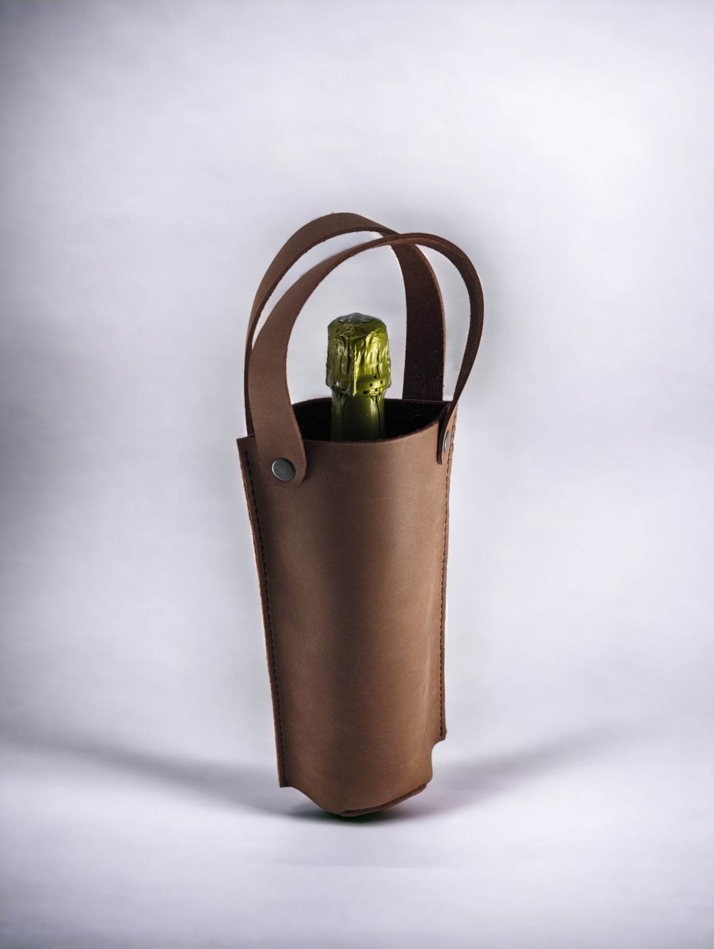 Sac en cuir pour transport d'une bouteille de vin