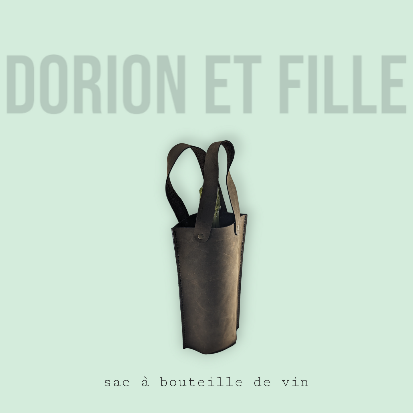 Sac en cuir pour transport d'une bouteille de vin