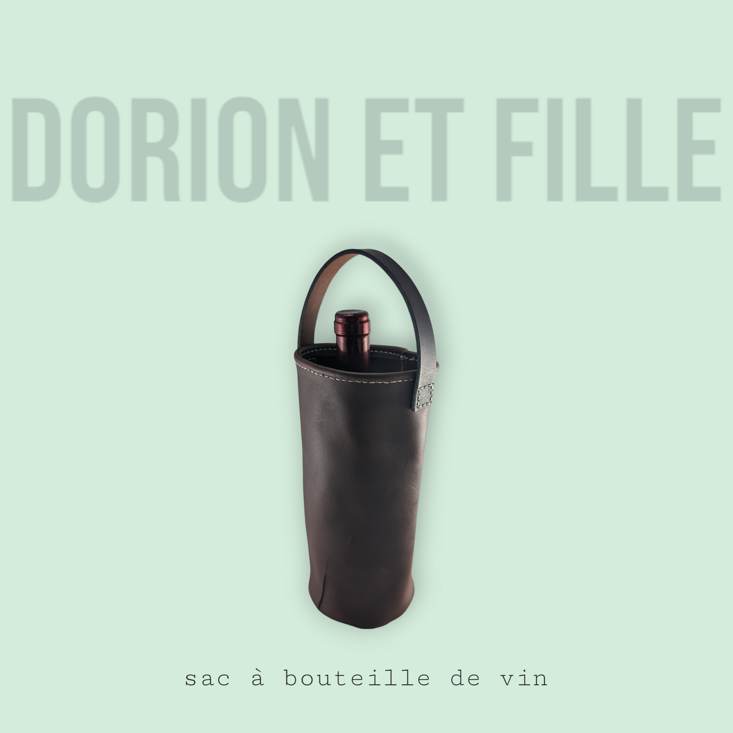 Sac cadeau en cuir pour bouteille de vin