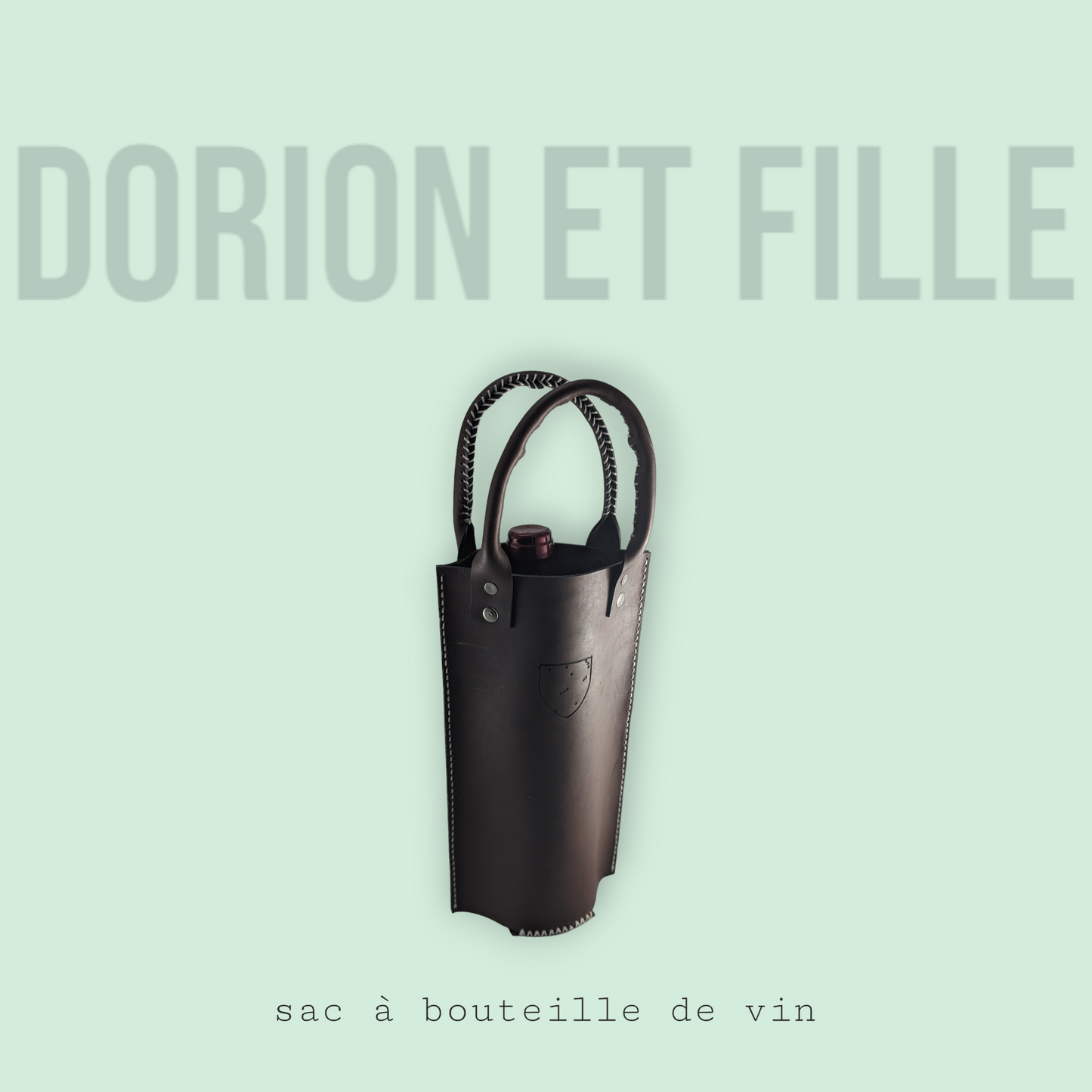 Sac en cuir pour transport d'une bouteille de vin