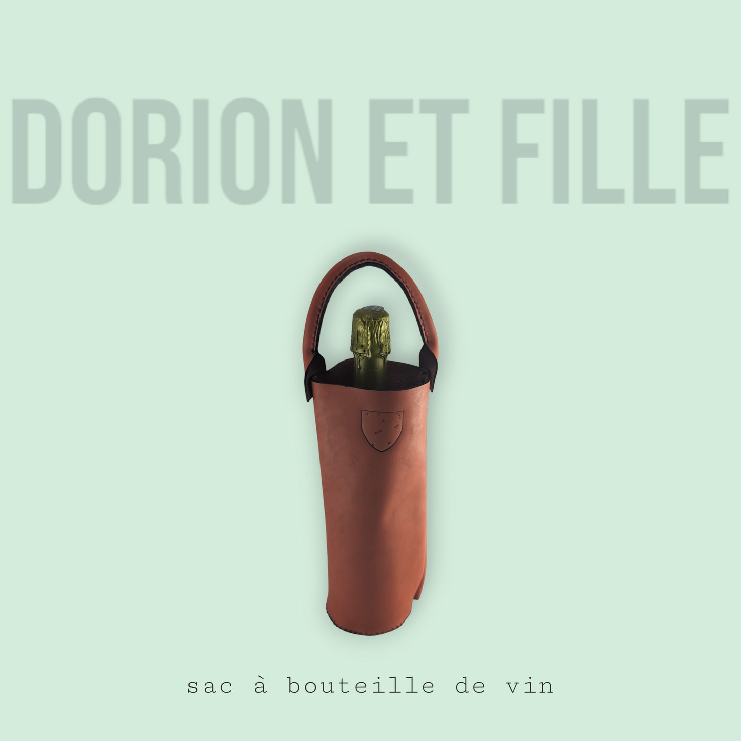 Sac en cuir pour transport d'une bouteille de vin