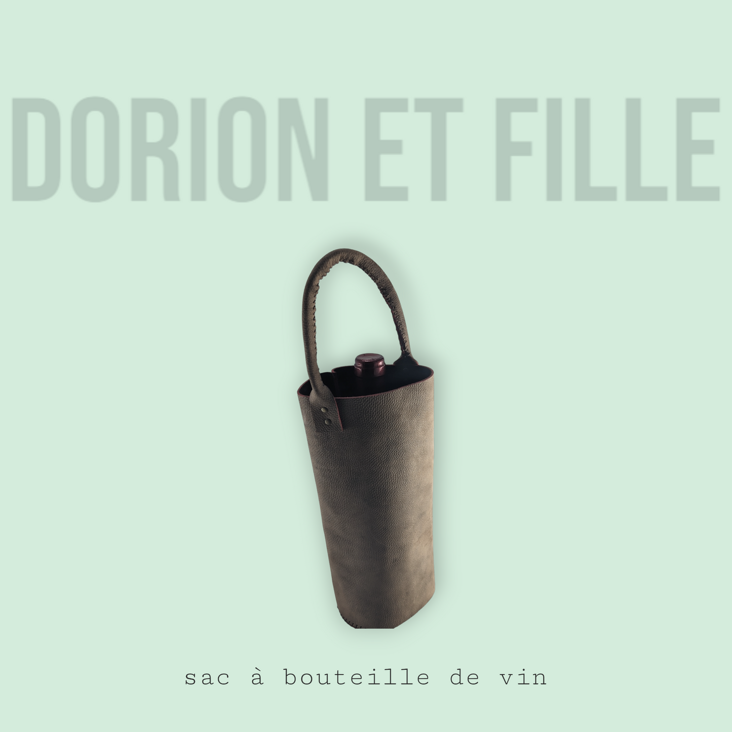 Sac en cuir pour transport d'une bouteille de vin