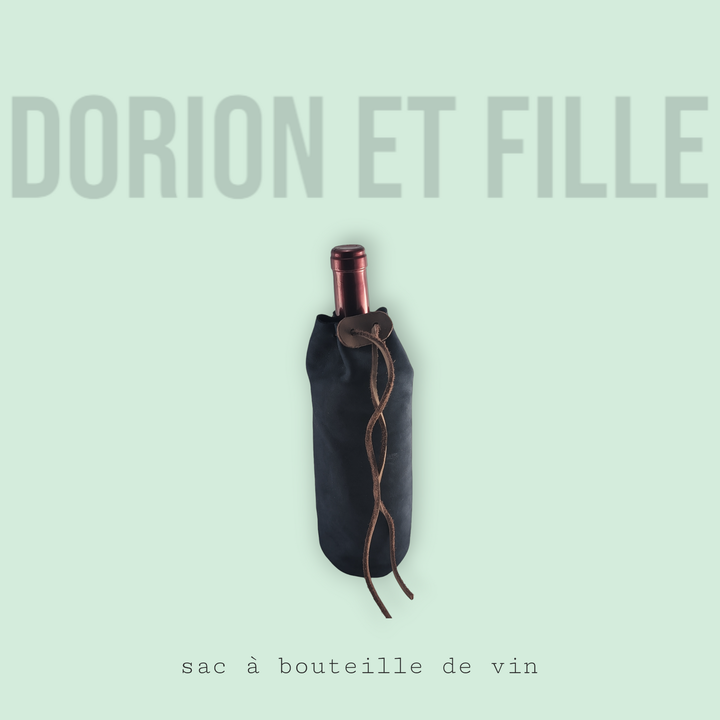 Sac cadeau en cuir pour bouteille de vin