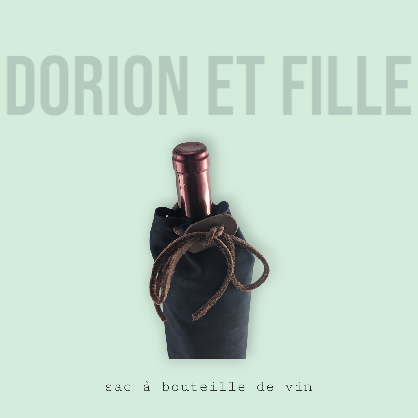 Sac cadeau en cuir pour bouteille de vin