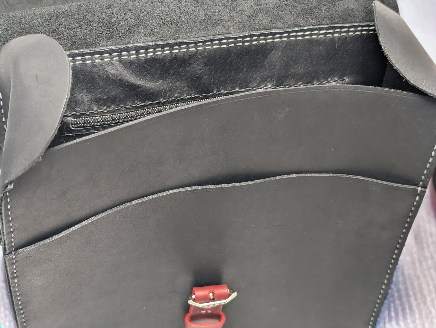 Sac coursier cuir italien noir