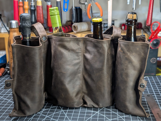 Sac pour 4 bouteilles de vin, ouverture en portefeuille 2e version